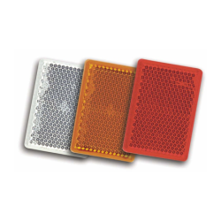 CATADIOPTRE ADHESIF RECTANGLE ROUGE/ORANGE/BLANC 56X39MM