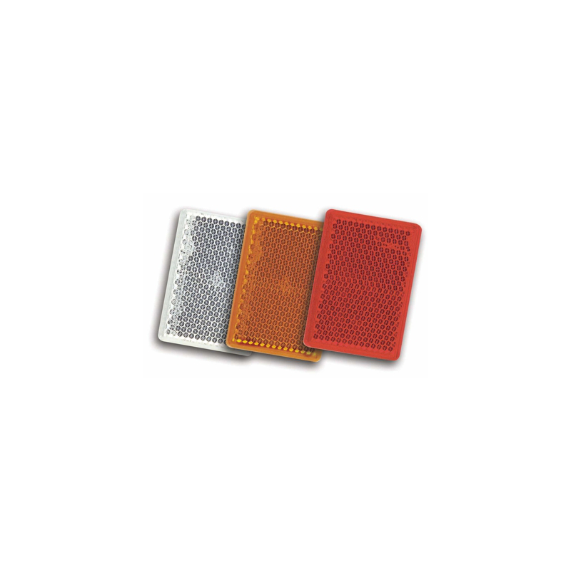 CATADIOPTRE ADHESIF RECTANGLE ROUGE/ORANGE/BLANC 56X39MM