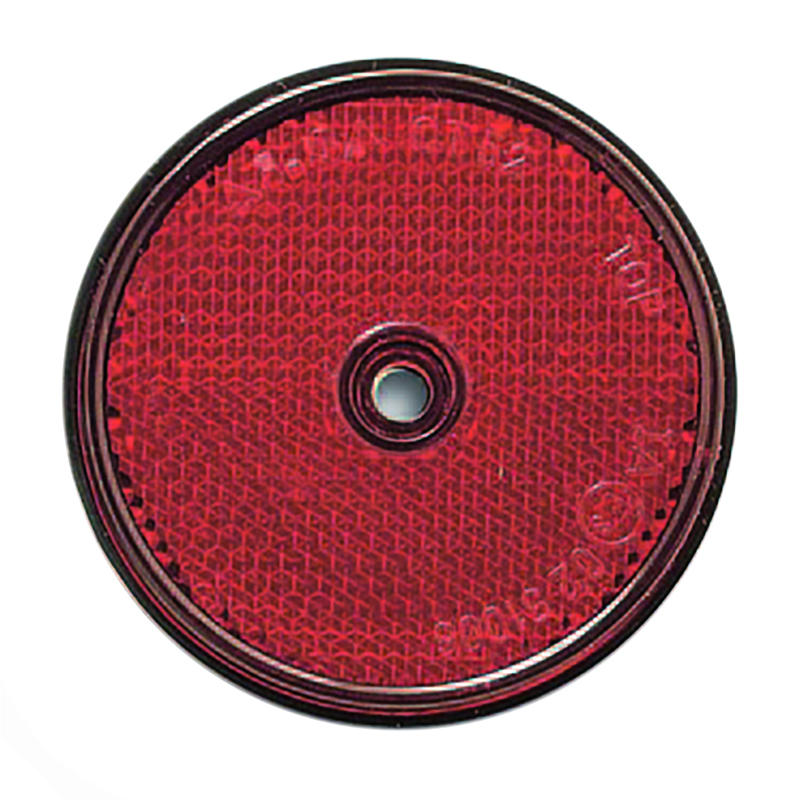 CATADIOPTRE ROND ADHESIF ROUGE/ORANGE/BLANC + TROU DE FIXATION DIAMETRE 60MM