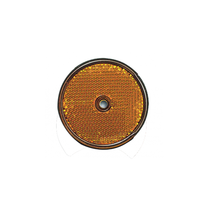 CATADIOPTRE ROND ADHESIF ROUGE/ORANGE/BLANC + TROU DE FIXATION DIAMETRE 60MM