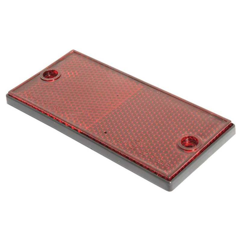 CATADIOPTRE ROUGE RECTANGLE 106X48MM DIAMETRE TROU 4MM PAR 10