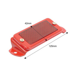 CATADIOPTRE RECTANGLE ROUGE AVEC SUPPORT 125X42MM 4.92X1.65 POUCES