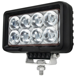 PHARE DE TRAVAIL RECTANGULAIRE 8 LED 7200 LUMENS ECLAIRAGE LARGE CONNECTEUR + FAISCEAU DEUTSCH