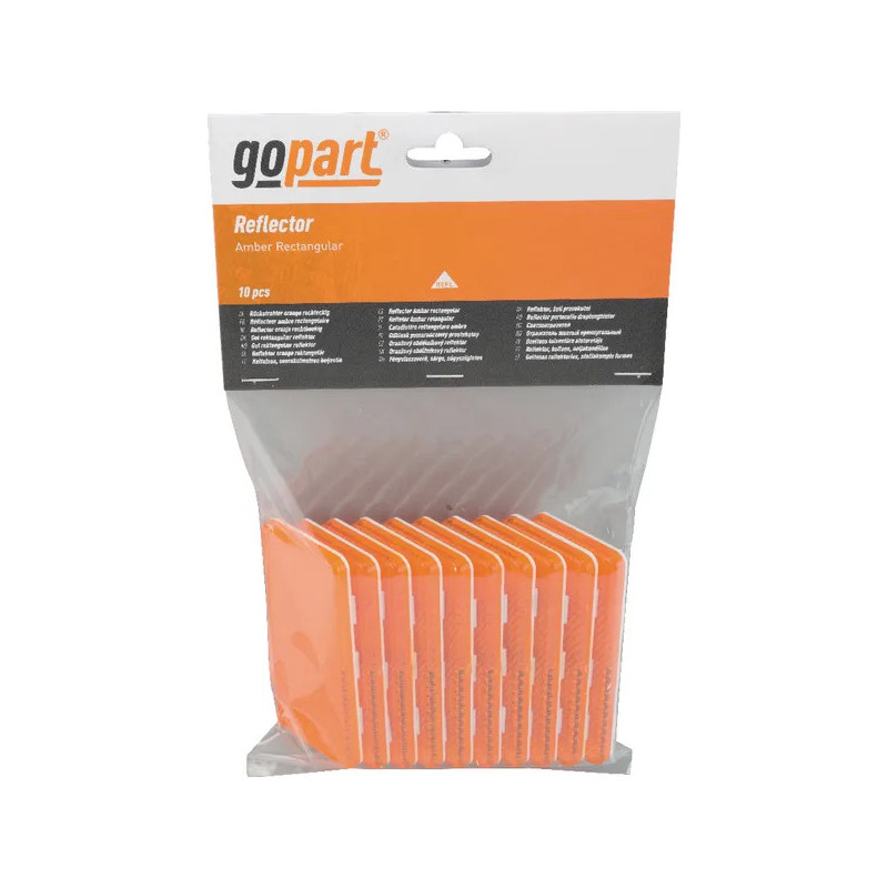 CATADIOPTRE ADHESIF RECTANGLE ORANGE 94X44MM PAR 10