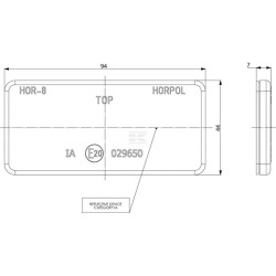 CATADIOPTRE ADHESIF RECTANGLE ORANGE 94X44MM PAR 10