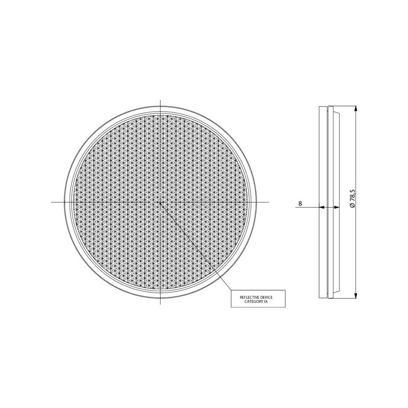 CATADIOPTRE ADHESIF ROND BLANC DIAMETRE 78MM PAR 10