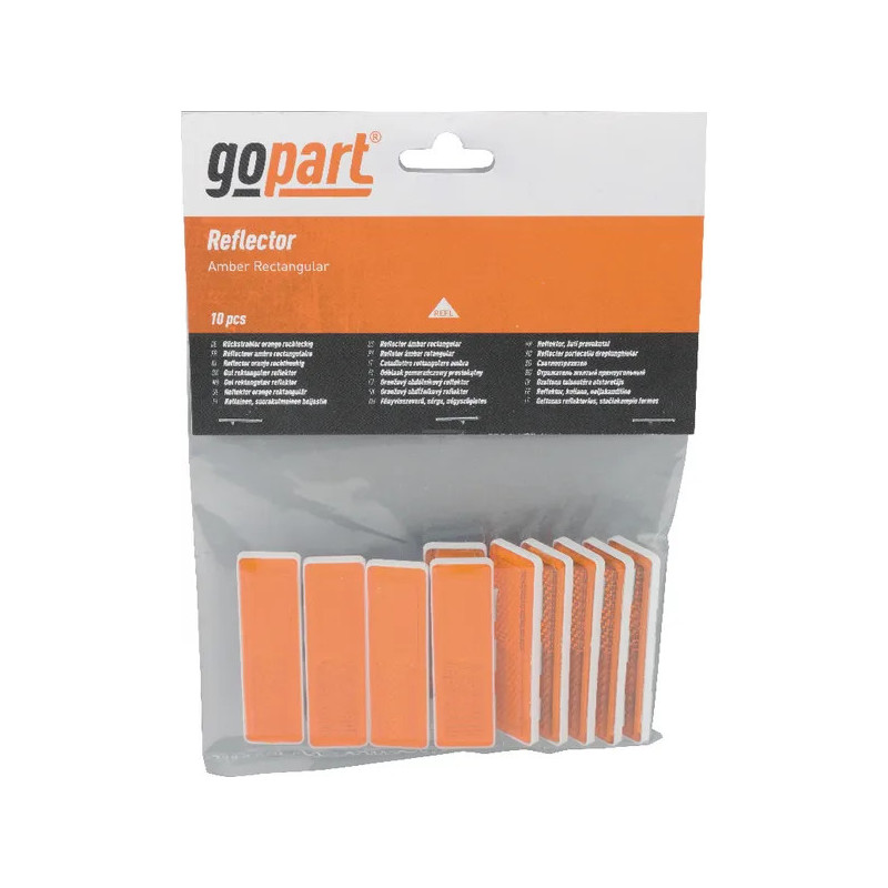 CATADIOPTRE ADHESIF RECTANGLE ORANGE 69X20MM PAR 10