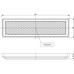 CATADIOPTRE ADHESIF RECTANGLE ORANGE 69X20MM PAR 10