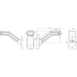 FEU DE GABARIT LATÉRAL AVANT/ARRIERE DROIT LED INDICATEUR DE DIRECTION 12/24V 58X184.9X145.5MM