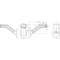 FEU DE GABARIT LATÉRAL AVANT/ARRIERE GAUCHE LED INDICATEUR DE DIRECTION 12/24V 58X184.9X145.5MM