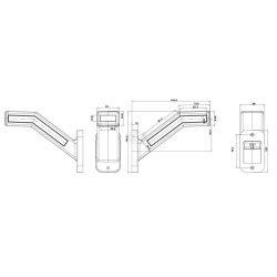 FEU DE GABARIT LATÉRAL AVANT/ARRIERE GAUCHE LED INDICATEUR DE DIRECTION DYNAMIQUE 12/24V 58X184.9X145.5MM