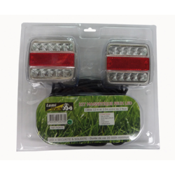 KIT SIGNALISATION 2 FEUX LED ROUGE/BLANC 12V 12M MAGNETIQUES