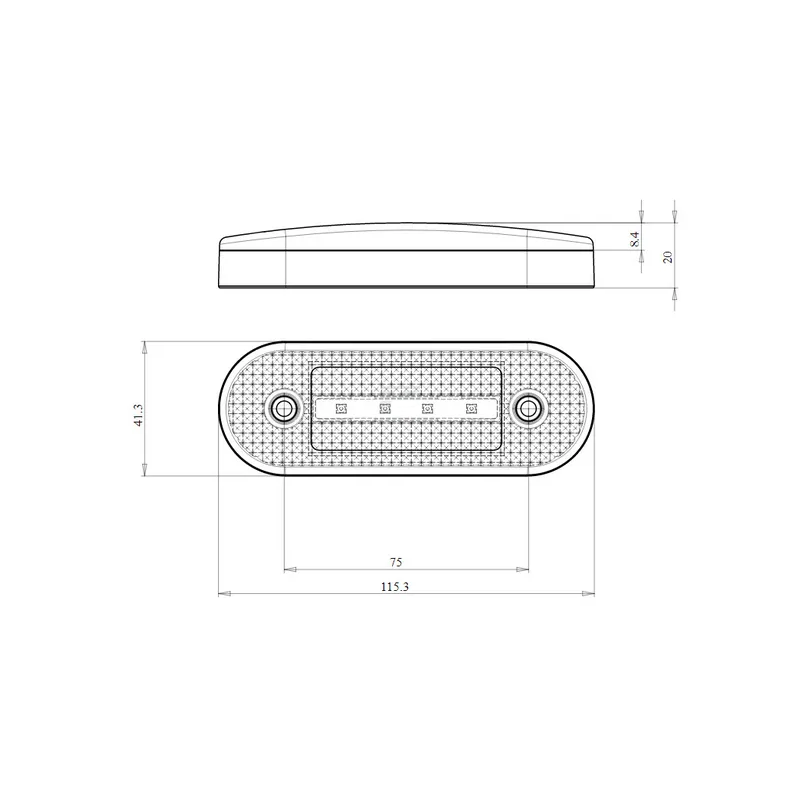 FEU DE POSTION LED ORANGE AVEC INDICATEUR DE DIRECTION 12/24V 115.3X41.3X20MM