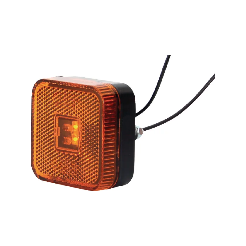 FEU DE GABARIT LED ORANGE CARRE POSITION DE FIXATION UNIVERSEL 12/24V 65X65X28MM