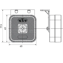 FEU DE GABARIT LED ROUGE CARRE 12/24V 65X65X28MM