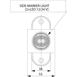 FEU DE GABARIT 3 LED GAUCHE ET DROITE 0.7/1.4W 12/24V BLANC/ORANGE/ROUGE 100X55X118MM