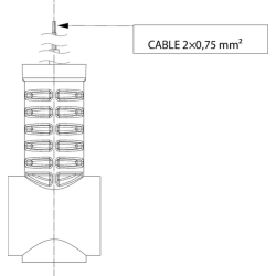 FEU DE GABARIT 3 LED GAUCHE ET DROITE 0.7/1.4W 12/24V BLANC/ORANGE/ROUGE 100X55X118MM