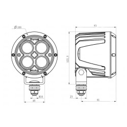 PHARE DE TRAVAIL ROND 4300 LUMENS ADAPTABLE JOHN DEERE