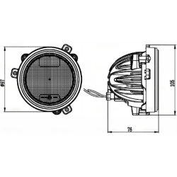 PHARE DE TRAVAIL A LED ROND 4800 LUMENS ADAPTABLE CASE IH NEW HOLLAND STEYR