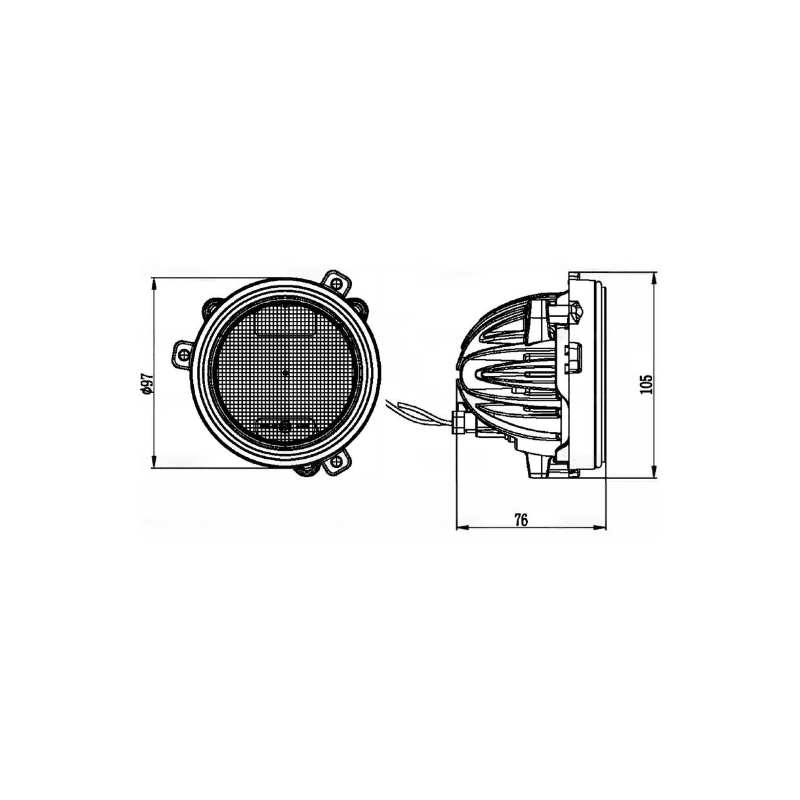 PHARE DE TRAVAIL A LED ROND 4800 LUMENS ADAPTABLE CASE IH NEW HOLLAND STEYR