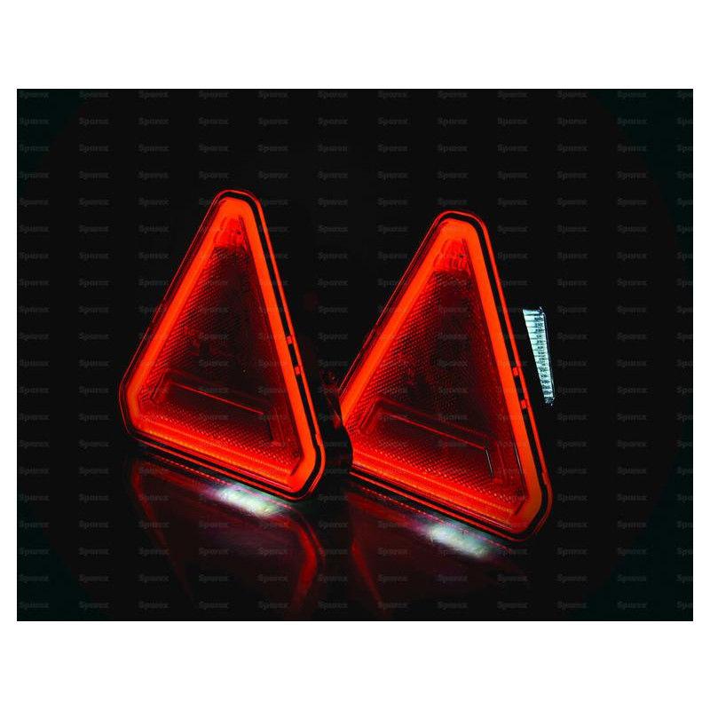 KIT SIGNALISATION 2 FEUX LED TRIANGULAIRES 12V 14M MAGNETIQUES