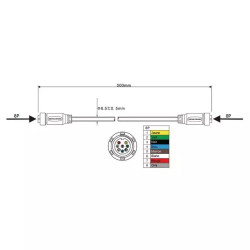 CABLE DE LIAISON FEMELLE-FEMELLE 8 BROCHES (LONGUEUR AU CHOIX)