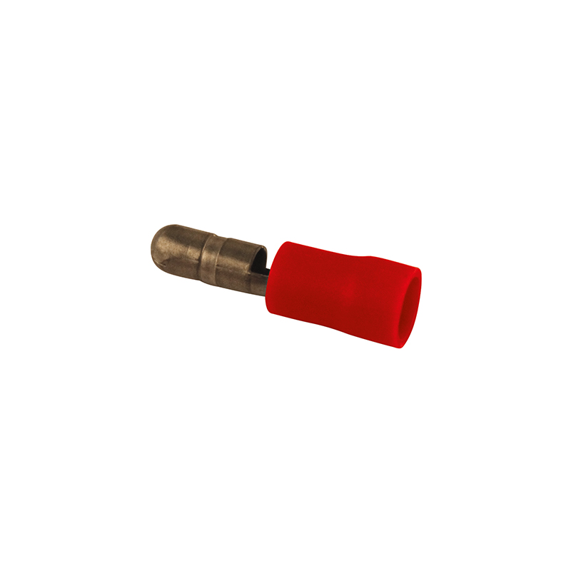 10 COSSES ELECTRIQUES CYLINDRIQUES MALES ROUGE 4MM