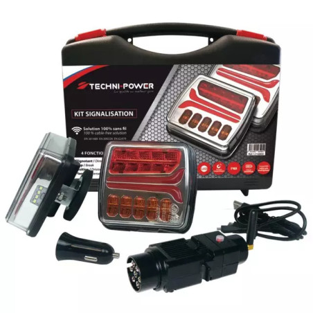 KIT SIGNALISATION ARRIERE MAGNETIQUE LED SANS FIL TECHNI-POWER