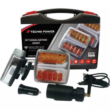 KIT SIGNALISATION AVANT MAGNETIQUE LED SANS FIL TECHNI-POWER