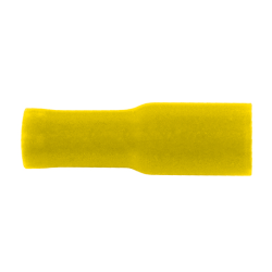 6 COSSES ELECTRIQUES CYLINDRIQUES FEMELLES JAUNE 5MM