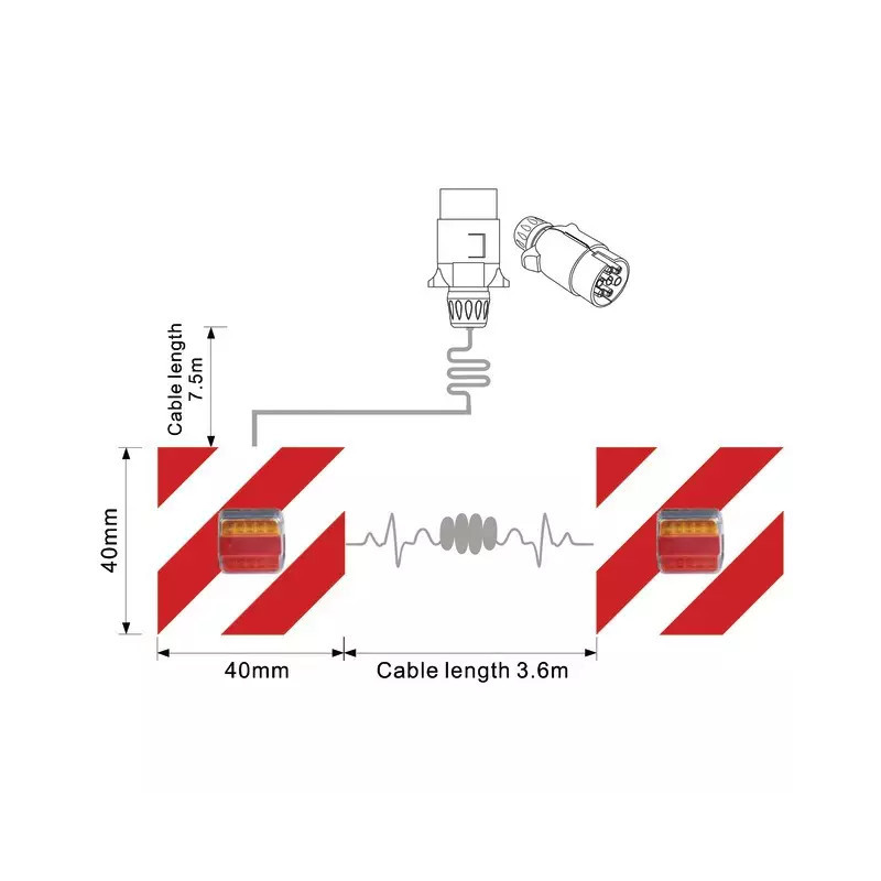 KIT SIGNALISATION LED AVEC PLAQUE REFLECHISSANTE 7.5M