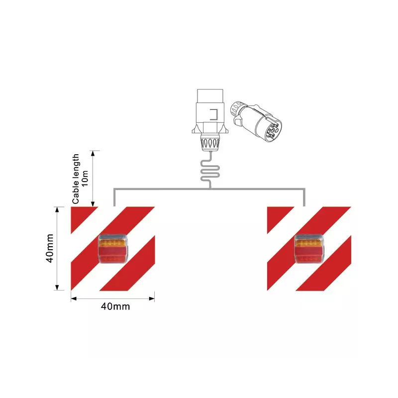 KIT SIGNALISATION LED AVEC PLAQUE REFLECHISSANTE 10M