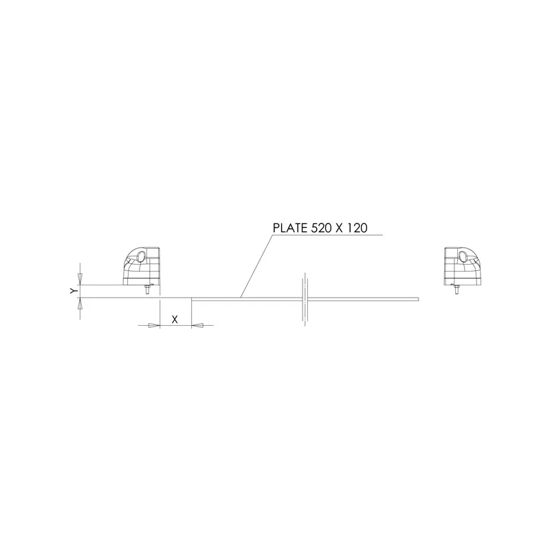 ECLAIRAGE DE PLAQUE LED 12/24V 101X58.5X59.5MM ENTRAXE DES TROUS 70MM M4