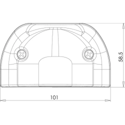 ECLAIRAGE DE PLAQUE LED 12/24V 101X58.5X59.5MM ENTRAXE DES TROUS 70MM M4