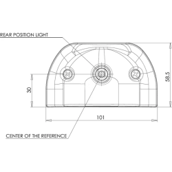 ÉCLAIRAGE DE PLAQUE LED ROUGE 12/24V 101X58.5X59.6MM ENTRAXE DES TROUS 70MM