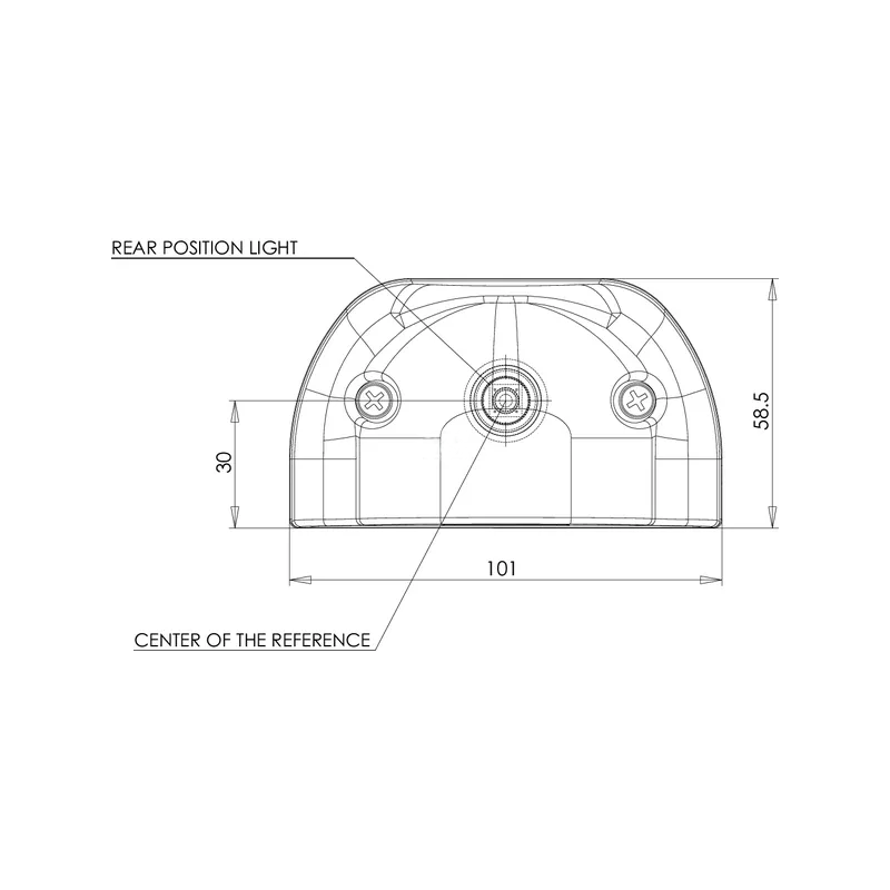 ÉCLAIRAGE DE PLAQUE LED ROUGE 12/24V 101X58.5X59.6MM ENTRAXE DES TROUS 70MM