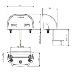 ÉCLAIRAGE DE PLAQUE LED 12/24V CÂBLE 0.3M ENTRAXE DES TROUS 72MM