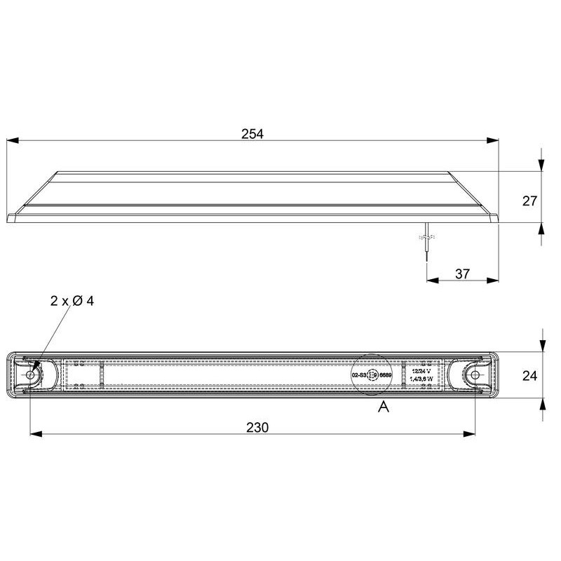 FEU ARRIERE LED STOP 12/24V