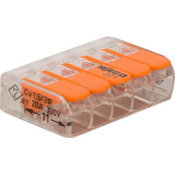 BLOC TERMINAL 5 CONDUCTEURS WAGO EPAISSEUR CÂBLE 0.2-4MM2 450V 32A