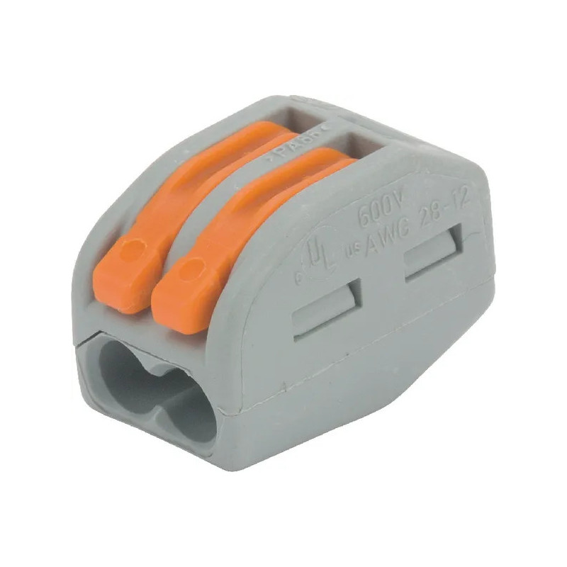 BLOC TERMINAL 2 CONDUCTEURS TYPE 222 WAGO EPAISSEUR CABLE 0.08-2.5MM2 400V 32A