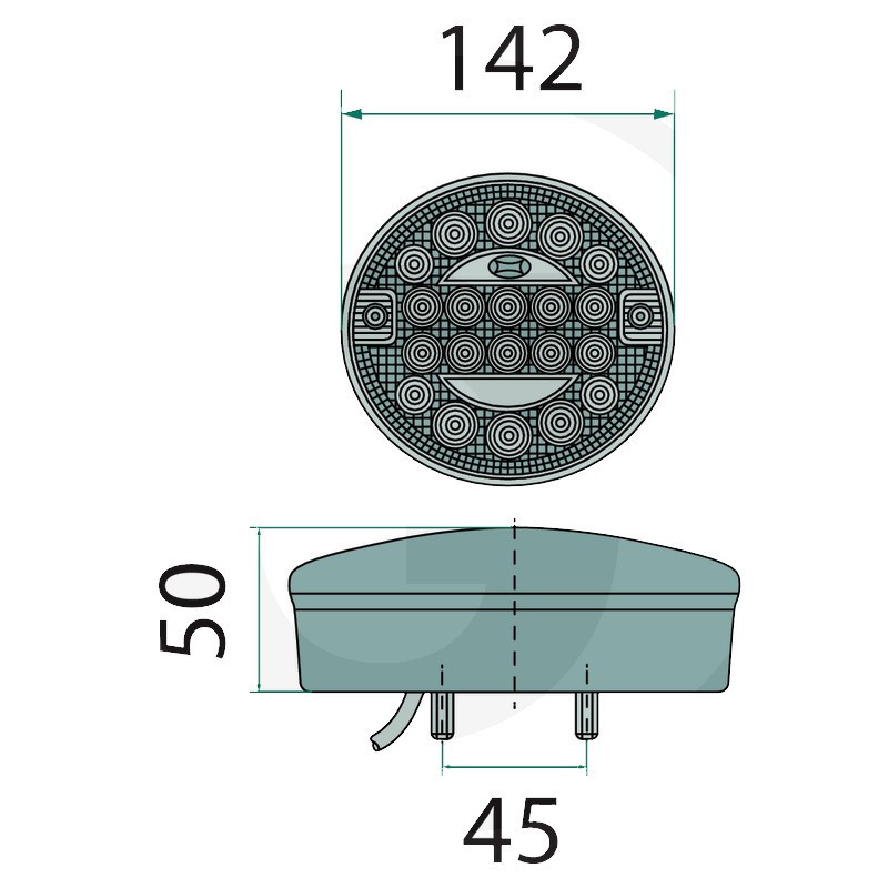 FEU ARRIERE ROND LED 3 FONCTIONS 12/24V