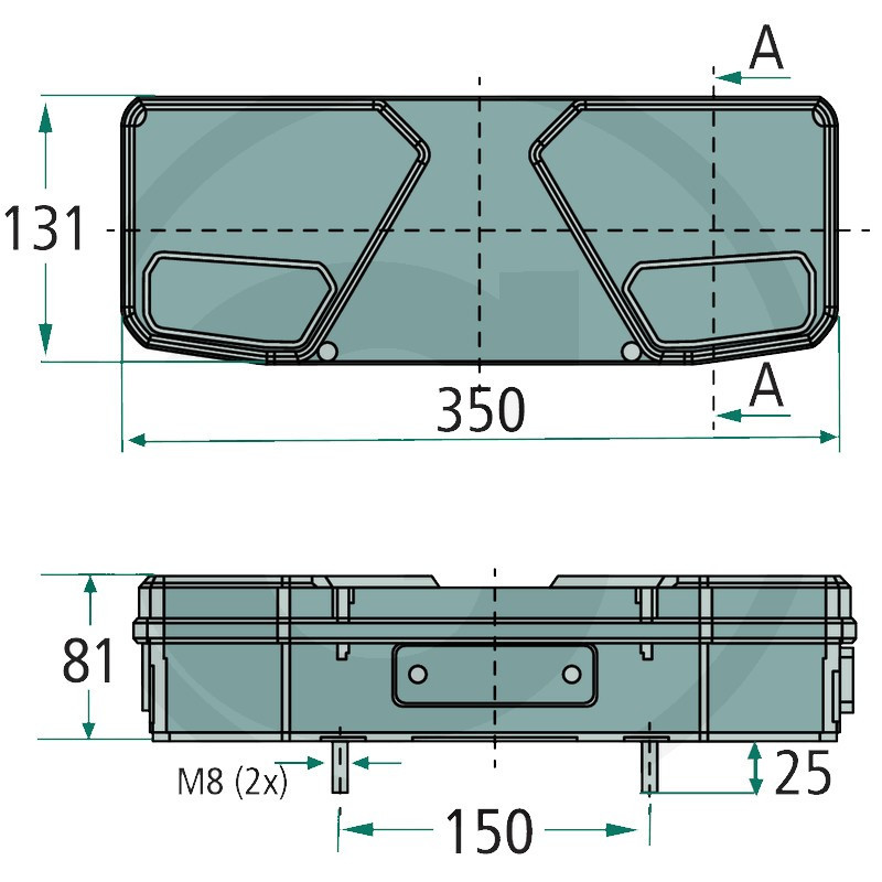 FEU ARRIERE RECTANGLE 6 FONCTIONS 12/24V