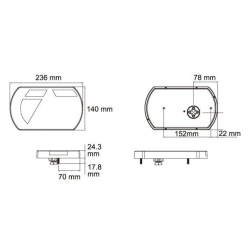 FEU ARRIERE LED 6 FONCTIONS 12V