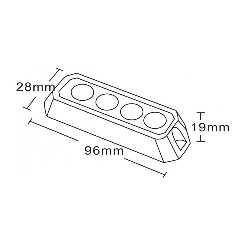 FEU DE PENETRATION 4 LED PLAT BLANC 12/24V