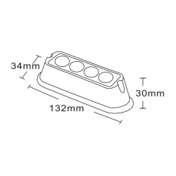 FEU 4 LED PENETRATION FLASH ORANGE HOMOLOGUE ROUTE RB65 30x132x34MM