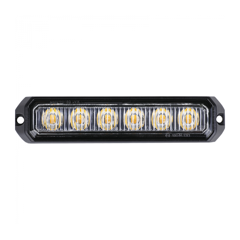 FEU DE PENETRATION FLASH 6 LED PLAT ORANGE 12/24V