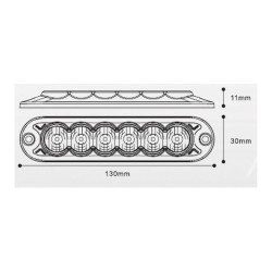 Feu de Pénétration Orange 6 LED - Classe 3 - Homologué R65 / R10