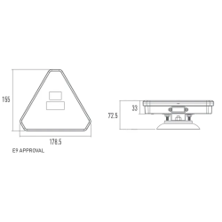 KIT SIGNALISATION LED MAGNETIQUE SANS FIL FEUX TRIANGULAIRES 7 FONCTIONS