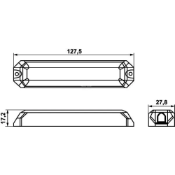 FEU DE PENETRATION TYPE STROBOSCOPIQUE AVEC SUPPORT EN ALUMINIUM 12/24V 127.5X27.8X17.2MM