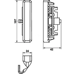 FEU DE PENETRATION LED TYPE STROBOSCOPIQUE 12/24V 107X24X42MM